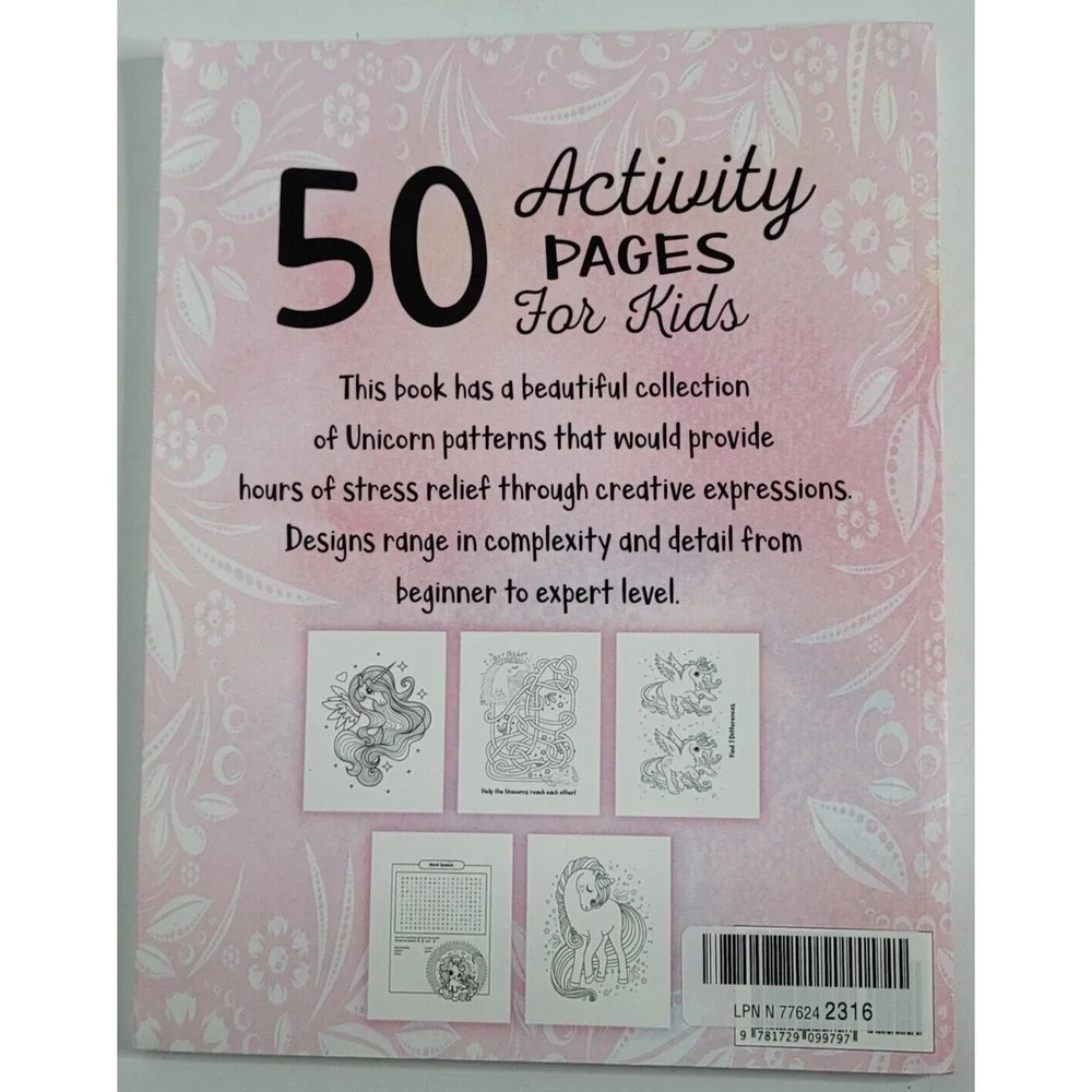 Unicorn Activity Book for Kids NEW Ages‎ 4-8 Fantasy Girl Fun Activity Coloring